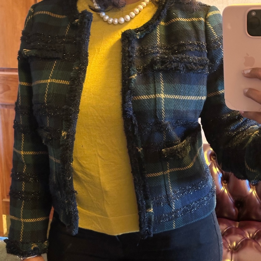 Like New! J. Crew Lady Jacket in Holiday Plaid